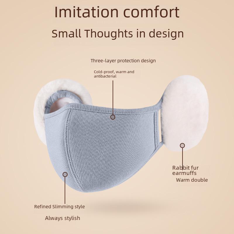 Dámská zimní cyklistická maska: Teplé, větruodolné, prodyšné, 3D design, ochrana sluchu, odhalující obličej, malé, plus samet, zesílené.