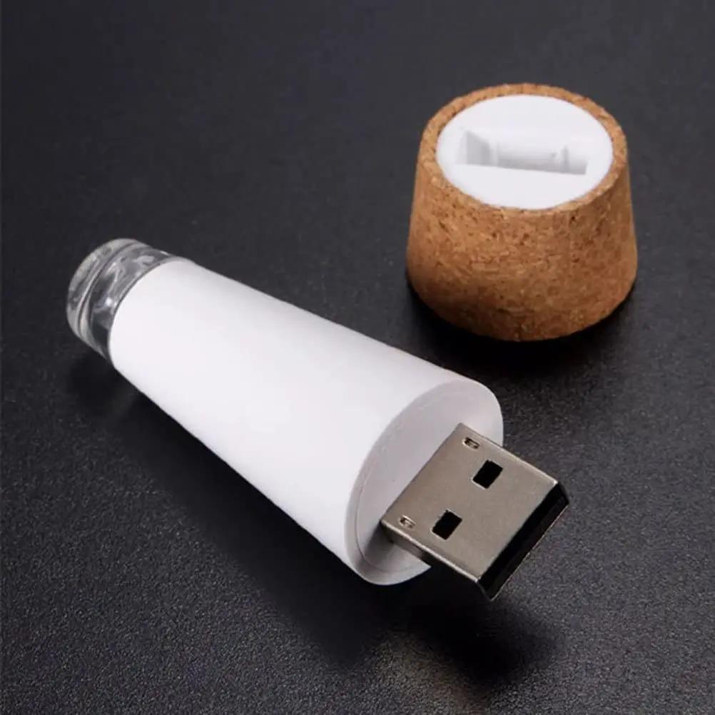 Mini Flaschenlichter Korkform Bastellicht USB-betrieben Korklichter Weinflaschen Partydeko Weihnachten Hochzeit Wiederaufladbare Lampe