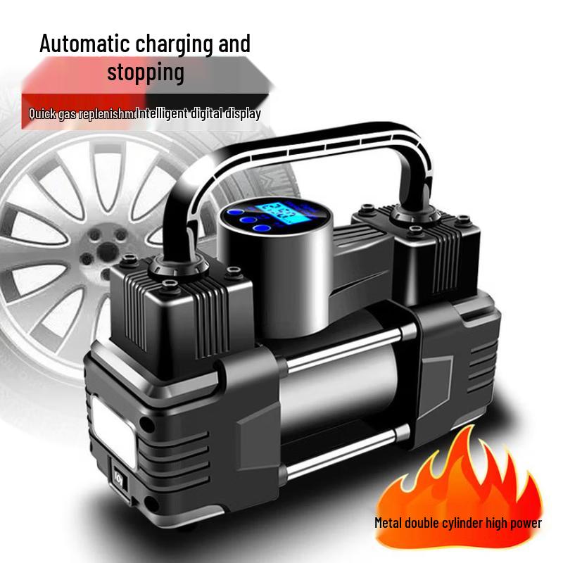 ZuoJie Portable 12V Dual Cylinder Car Tire Inflator