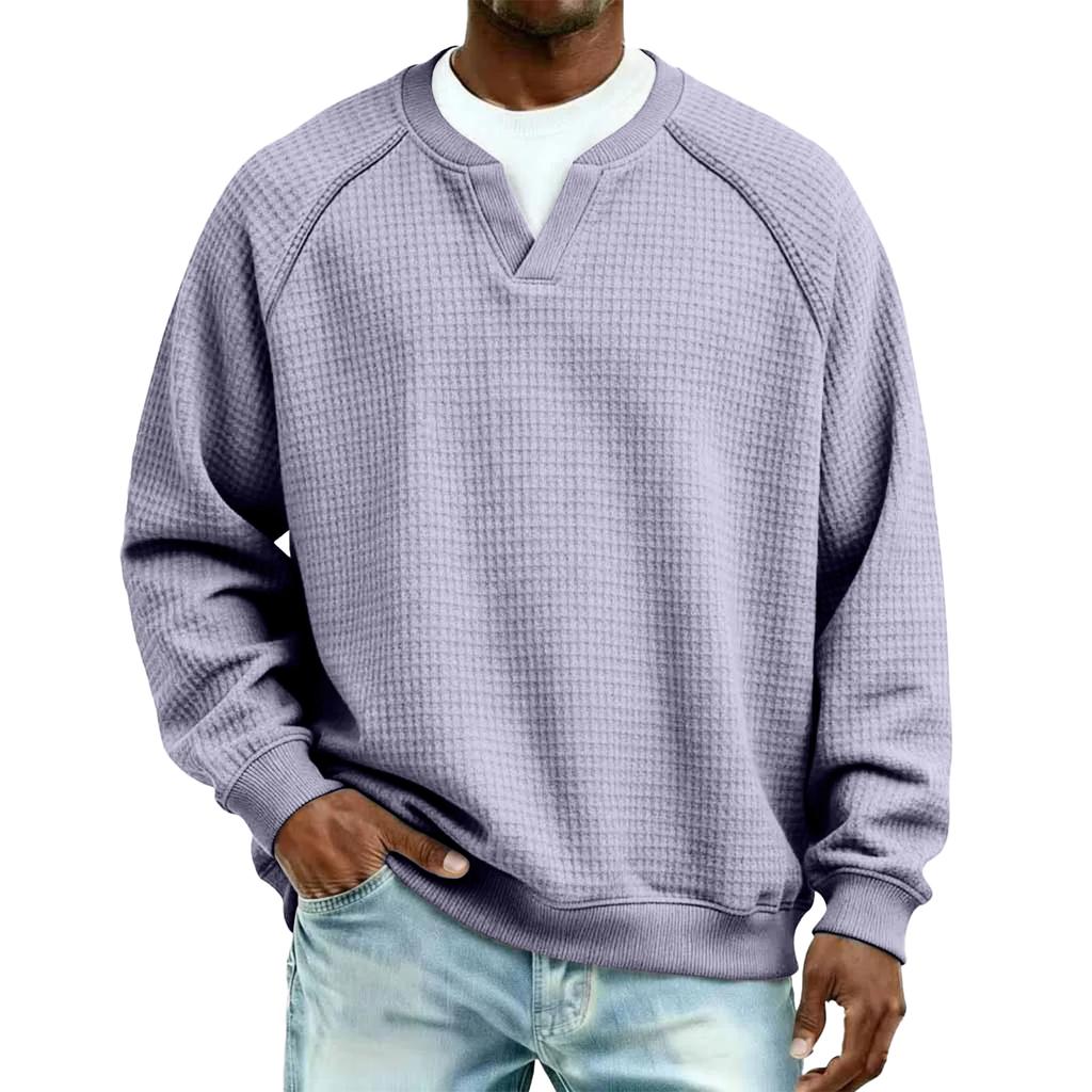 Pull Tricot Décontracté à Col pour Homme - Manches Longues pour Tenue Quotidienne