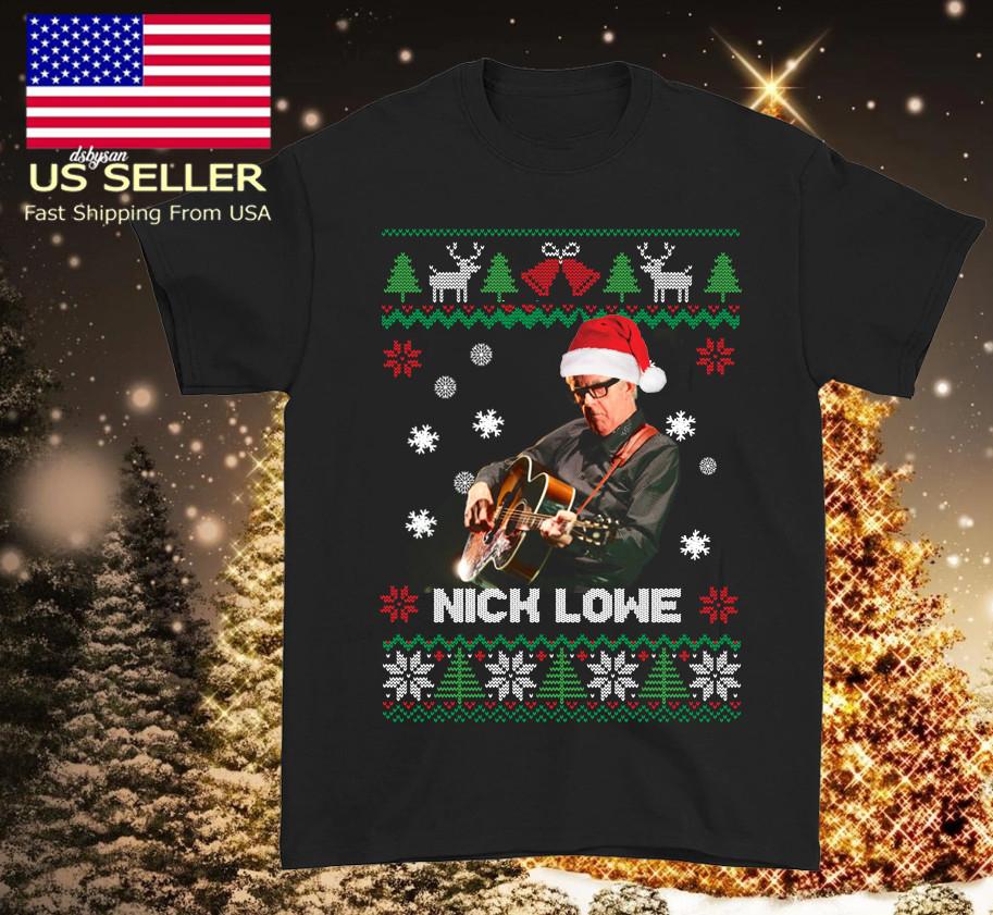 

All I want for Christmas Nick Lowe black Tshirt short sleeve S to 5XL X053 Unisex T-Shirt XL