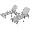 Sun Loungers - vidaXL - 2 Pcs - Steel - 5-position Reclining Backrest - Anthracite