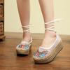 Fashion 2024  Ethnic Style Embroidered Shoes Women's Net Ahoes Spring And Autumn Lace-up  Retro Fashion Hanfu Shoes women's Cloth Shoes