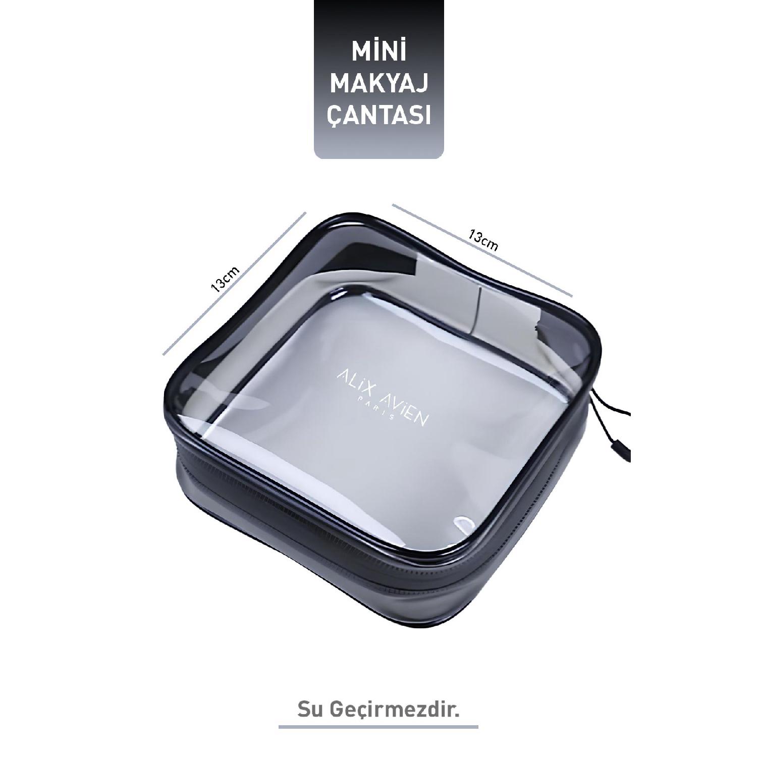 

Gray Mini Makeup Bag - Gray Cosmetic Bag чёрный
