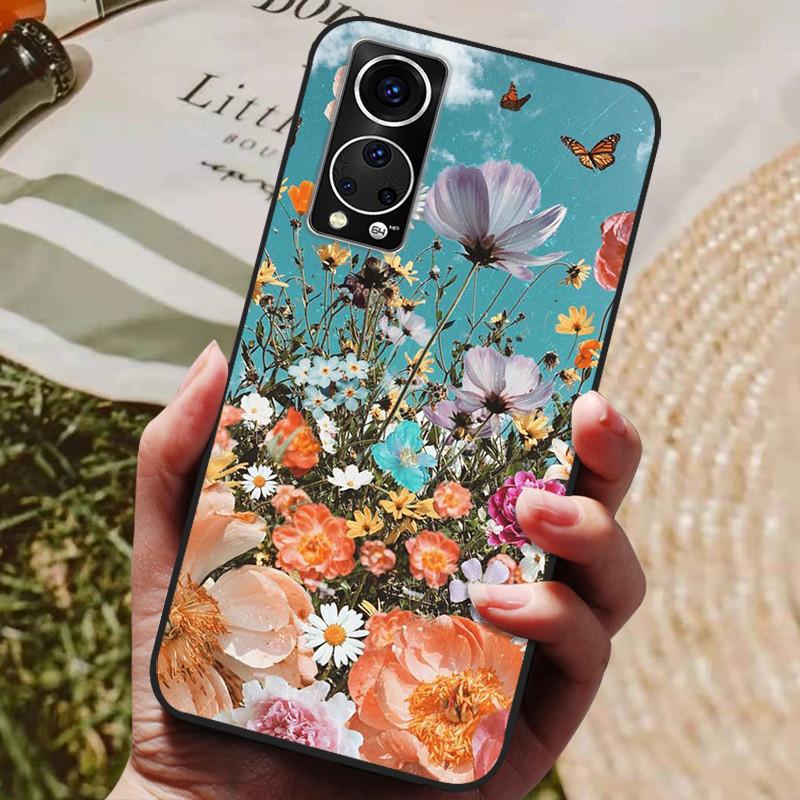 For ZTE Axon 30 5G Case Axon30 Cool Painted Silicone TPU Soft Cover for ZTE Axon 30 30S Cases Black Protective Phone Shells