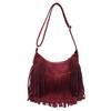 Borsa a Spalla Grande con Frange in Ecopelle per Donna Stile Streetwear Moda