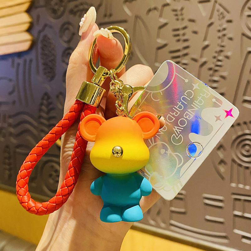 Adorable Cartoon Rainbow Bear Bunny Keychain Set For Bags And Gifts