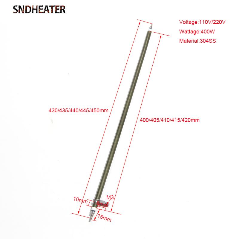 SNDHEATER 6.6mm*430/435/440/445/450mm Heating Element for Electric Oven with Round Metal Sheet by Annealing 220V 400W 2pcs/lot