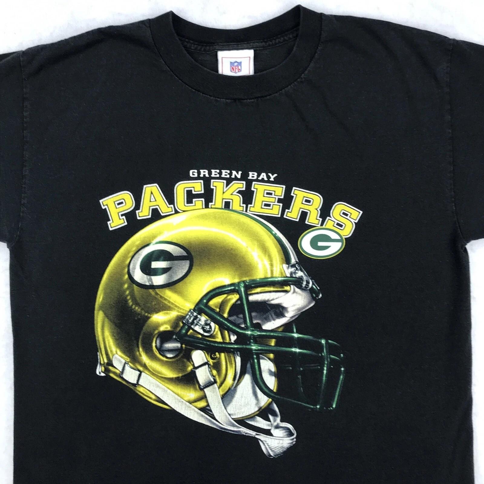 vintage 90s GREEN BAY PACKERS T-Shirt LARGE helmet nfl football wisconsin XL