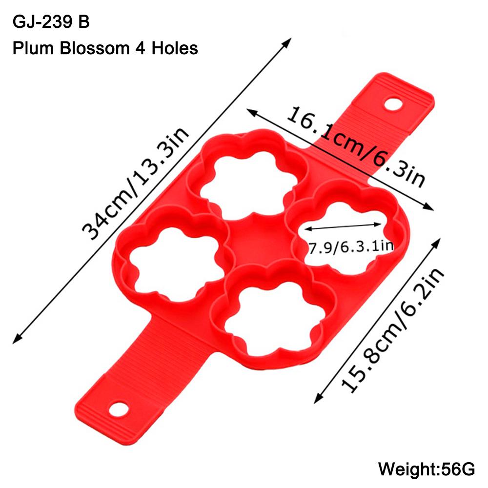 1Pc 6 Style Egg Pancake Ring Food Grade Soft Silicone Gel Molds For Kitchen  Cooking and Baking Tools Washable And Reusable