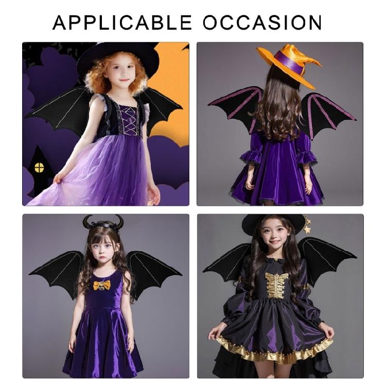 Halloween Bat Wing Bat Costume Accessory for Girl Kid Halloween Wing Costume Accessories for Birthday Cosplay Role Play