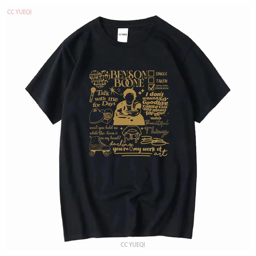 Benson Boone T Shirt World Tour 2024 Concert Vintage Washed Stylish Versatile Designer Clothes Soft Unisex