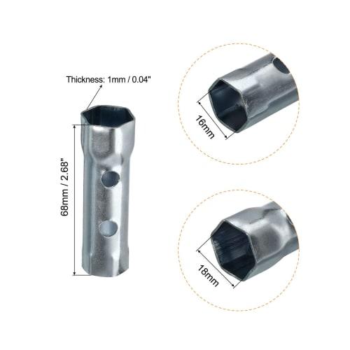 uxcell Ignition Spark Plug Spanner Set, Double-Ended Wrench Socket, 6 Pieces