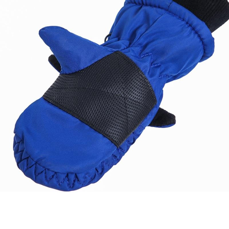3-5Y Waterproof Kids Ski Gloves Winter Cycling Gloves Anti-Slip Gloves Warm Thick Fleece Snowboarding Mittens Gloves