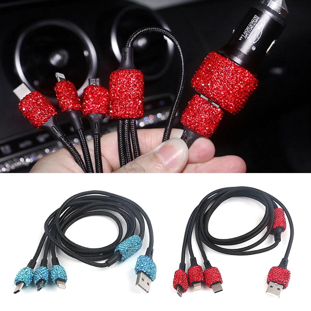 Ładowarka Samochodowa Wysadzana Diamentami Ładowarka Młotek Bezpieczeństwa do Telefonu Samochodowego Podwójne USB Szybkie Ładowanie Diamentowa Ładowarka do Telefonu Samochodowego Ze Stopu Aluminium