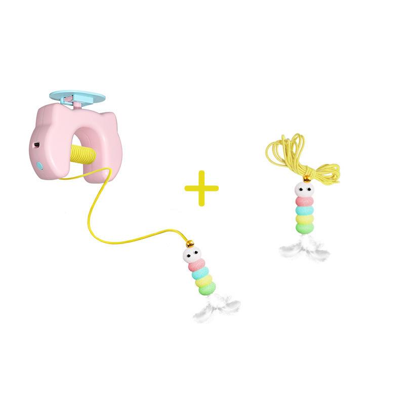 Elektrická hračka pro kočky s lanky, chytrá závěsná na dveře, automaticky se houpající, s peříčkem. Zázrak pro sebezábavu a kočičí škádlení.