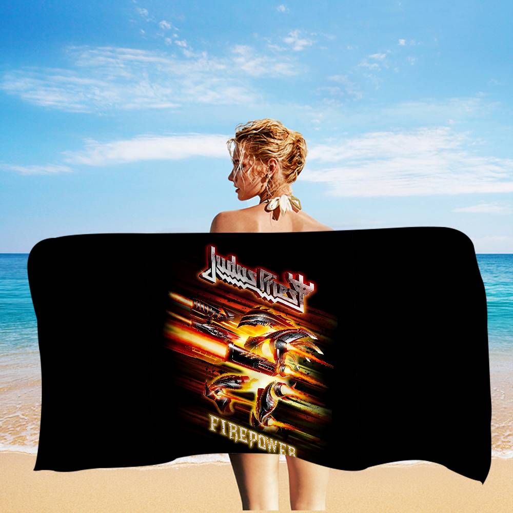 J-Judas P-Priest ROCK BAND Asciugamano da Bagno Microfibra Morbido Assorbente Traspirante Per Ragazza Bambini Decorativo Cartone Animato Asciugamano da Spiaggia