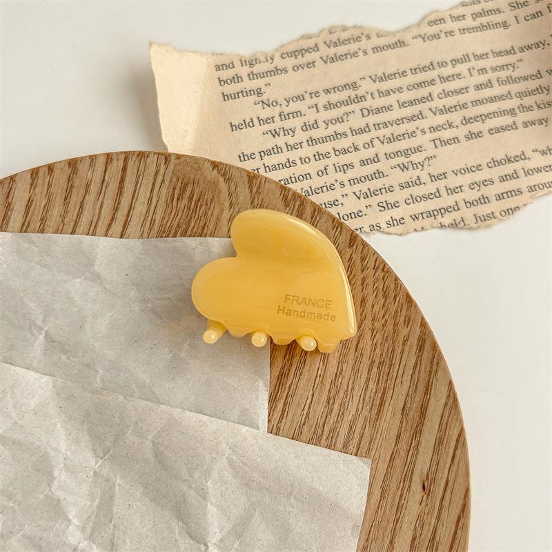 2024 French Heart Mini Hair Claw Clip for Women - Spring/Summer Headwear