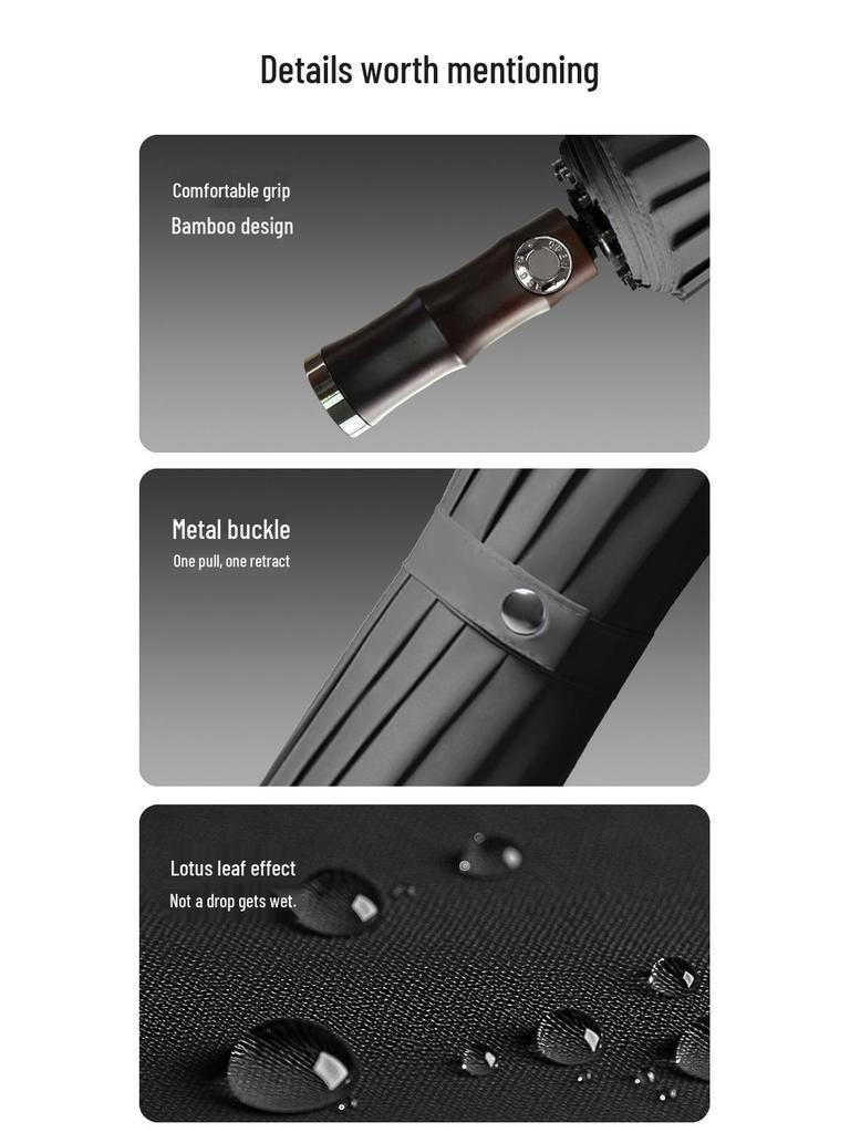 Extra Großer Automatischer Winddichter Doppelrippen-Sonnenschirm für Herren - Duale Nutzung und Zwei-Personen-Kapazität