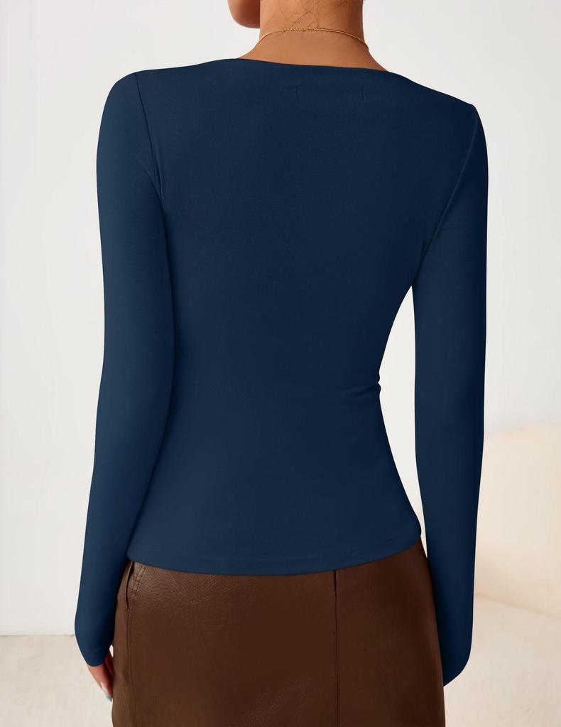 2026 Women's One-Shoulder Swing Neck Off-the-Shoulder Slimming Long Sleeve Top