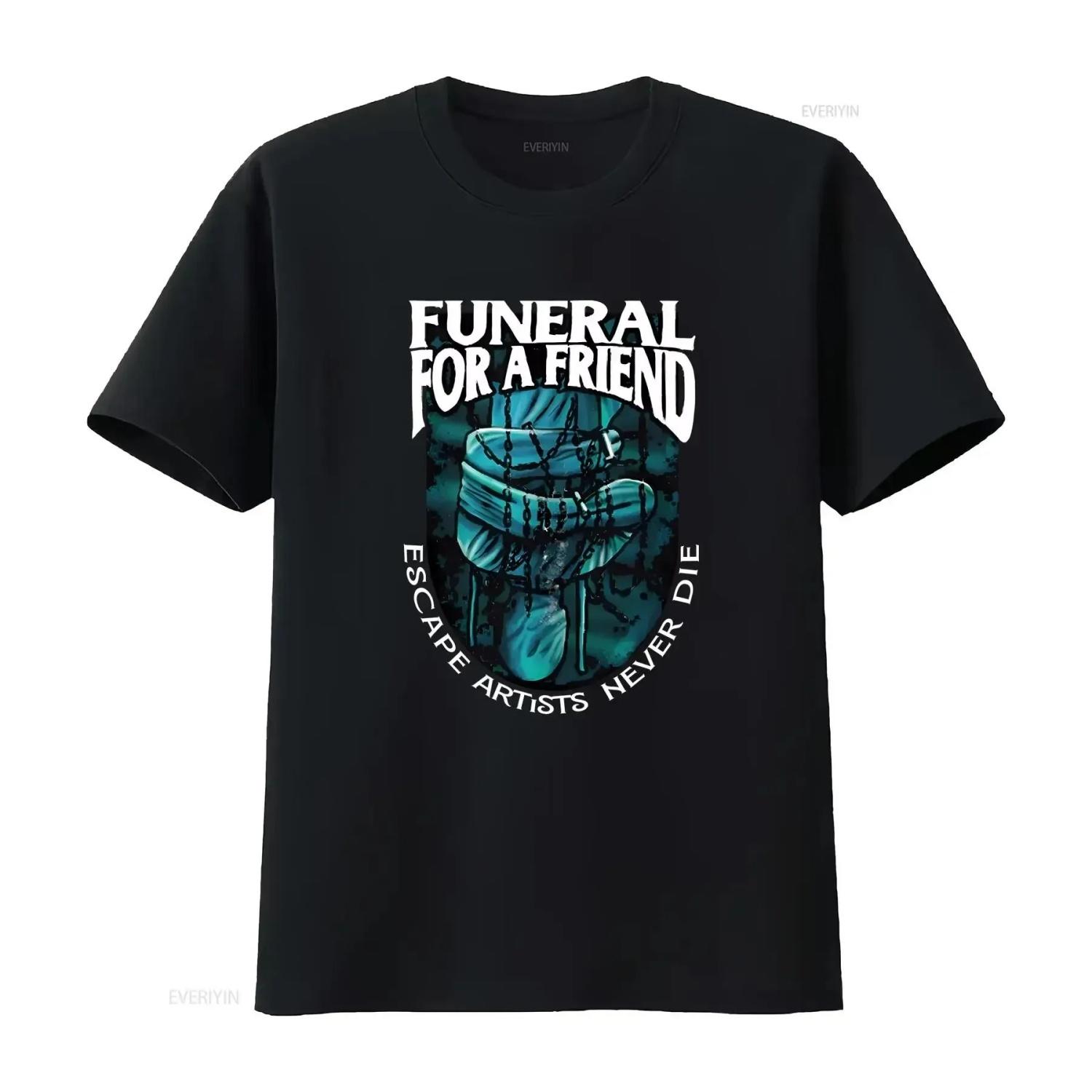 

Funeral For A Friend Post Hardcore Band Escape Artists Never Die T Shirt vintage Washed Top For Everyday Wear Stylish XXXXXL чорний
