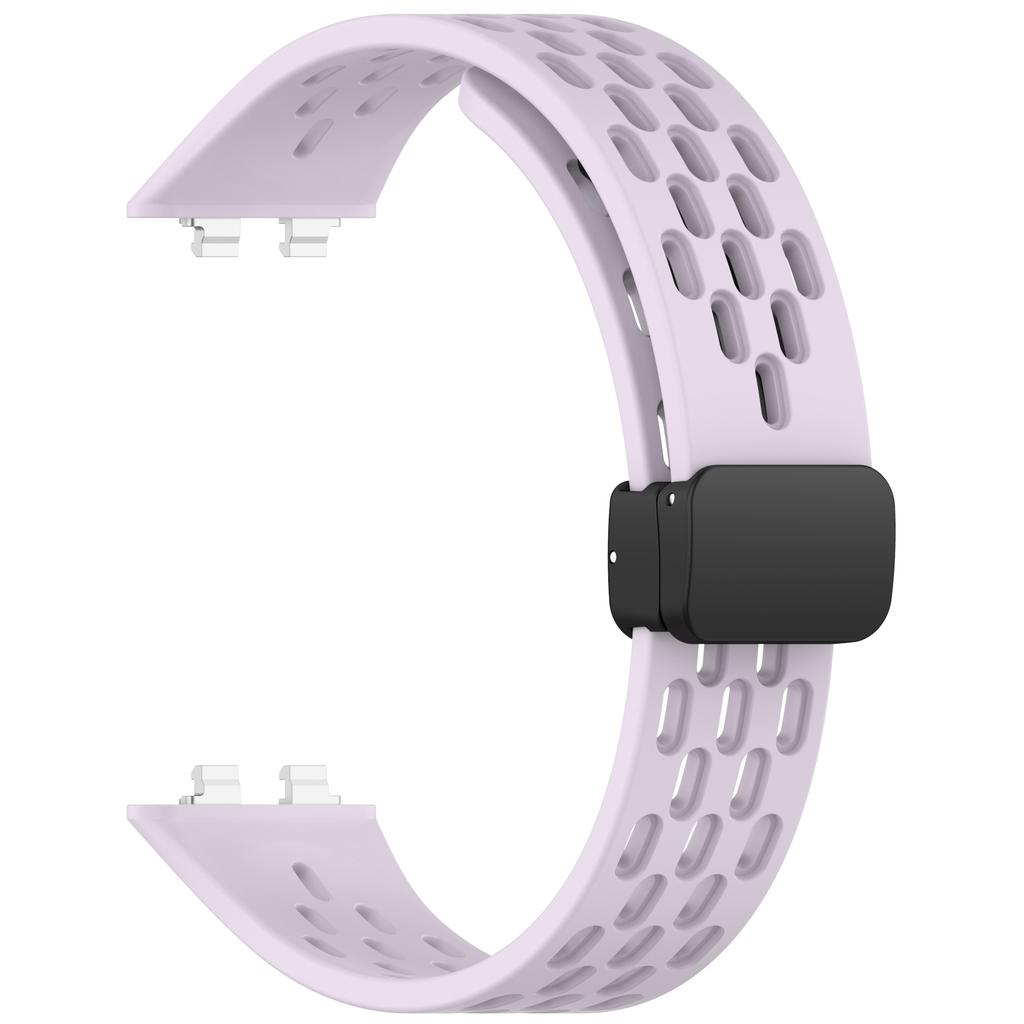 Silicone Magnetic Buckle Mesh Silicone Strap For Huawei Band 11Pro Sport Breathable Watch Band For Huawei Smart Band 11 NFC Replacement Bracelet Loop