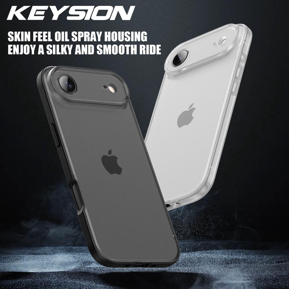 KEYSION Transparent Matte Case for iPhone 17 Air Translucent Soft Silicone+PC Shockproof Phone Back Cover for iPhone 17 Air 2025