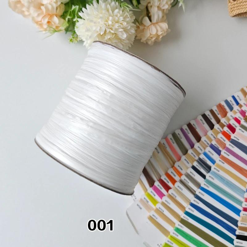 600M Raffia Strohgarn Häkelgarn für DIY Stricken Sommerstrohhut Handtaschen Kissen Handgeflochtenes Strohgarn