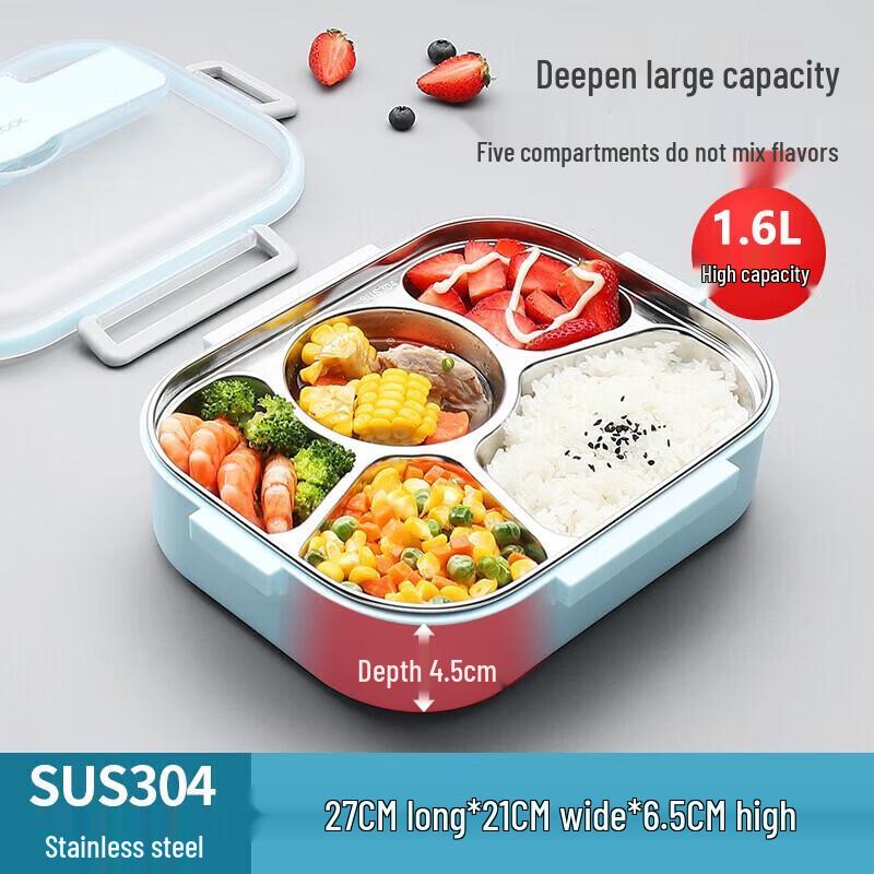 

Meichu 304 Stainless Steel Five-Compartment Lunch Box