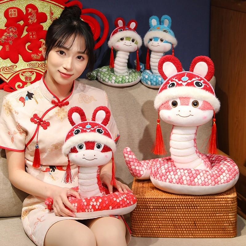 Year Plush Snake Toy Cute Cartoon Girl Children Birthday Decorative Gift Doll