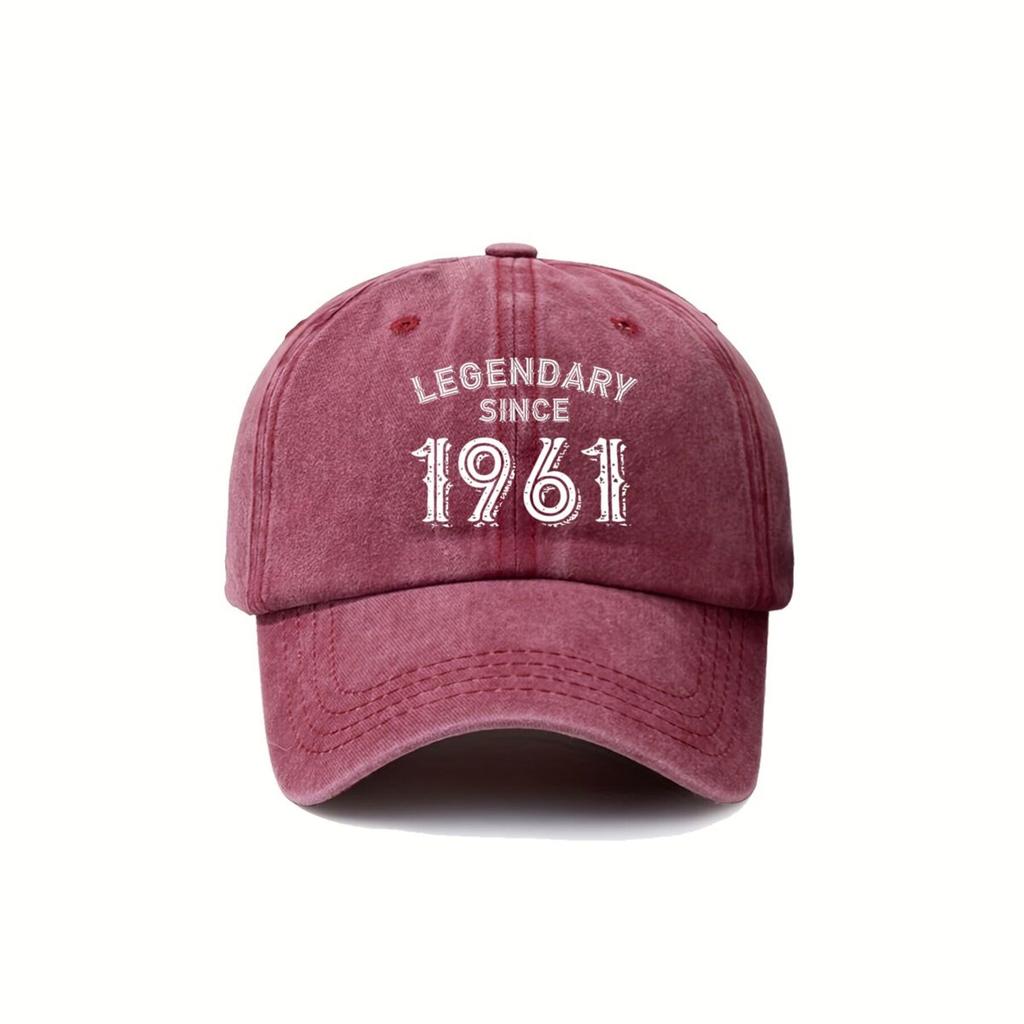 Legendary Decorative Lettering Graphic Fashion Baseball Cap Washed Texture Unisex New Casual Versatile Soft Top D