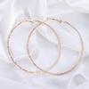 Simple Geometrical Gift Party Jewelry Hoop Earrings Shiny Print Big Circle Earrings