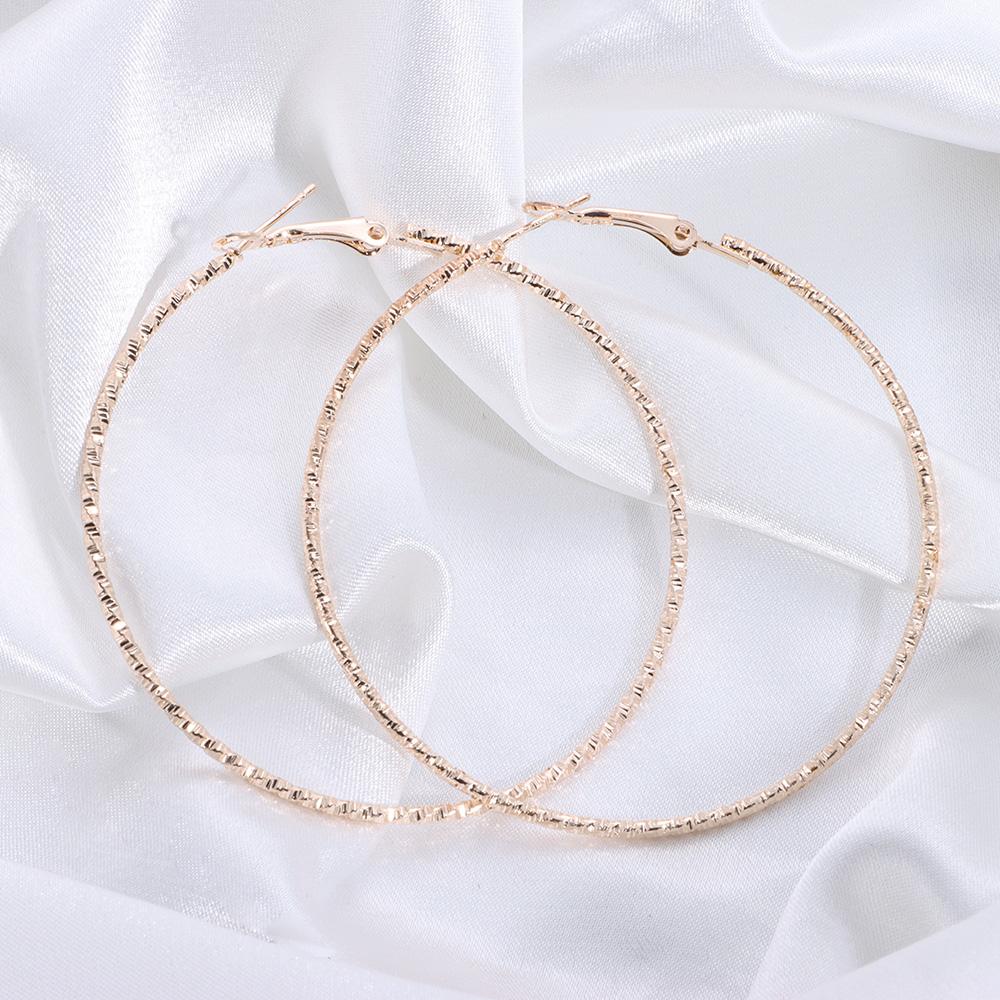 Simple Geometrical Gift Party Jewelry Hoop Earrings Shiny Print Big Circle Earrings