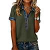 Women's Fashionable Casual Denim Patchwork Short-sleeved Top