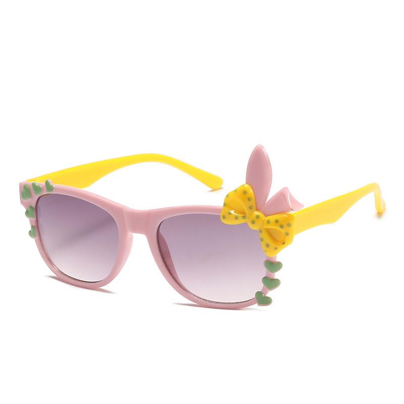 Cartoon Bunny Rabbit Ears Kids Sunglasses Adjustable Unisex Infant Toddler Glasses UV400 Protection Cute Decor Eyewear
