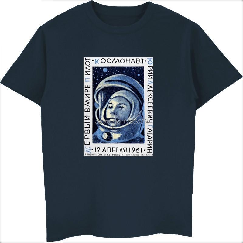 Hip Hop 1961 First Unisex  In Space Yuri Gagarin T Shirt Unisex s Cotton Oneck Short Sleeve CCCP Funny Tshirts Cool Tees Tops S