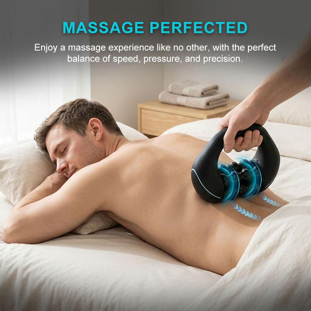 Mini Rolling Percussive Massager Whole Body Fatigue Relief Deep Tissue and Muscle Recovery Rechargeable Powerful 3-Speed Spin