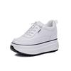 Women's shoes new slope heel muffin platform casual shoes small inner height increase four seasons white shoes single shoes velvet