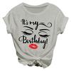 Fashion Women Casual Short Sleeve Letter Printed  Tops Tee T-Shirt Blouse