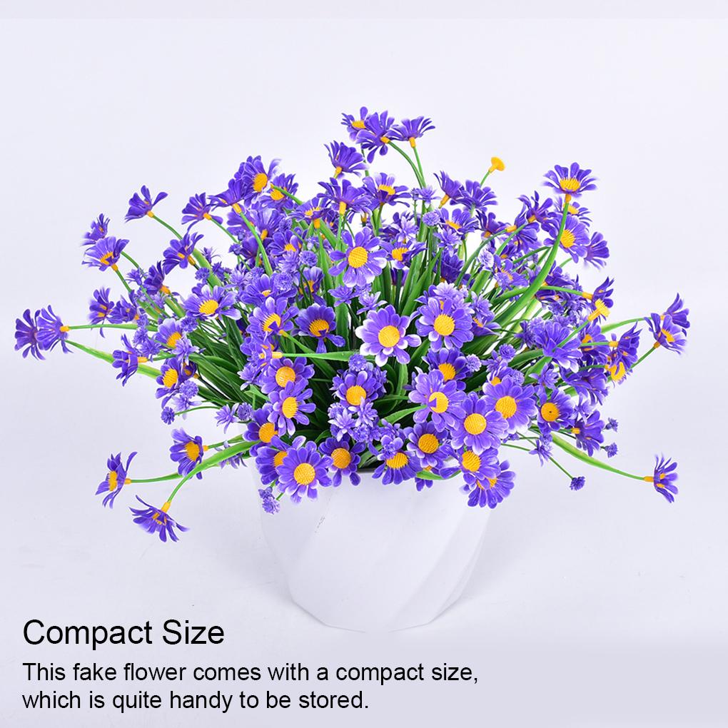 Artificial Flower Bundle Plastic Plants Outdoor Simulated Faux Bouquet Indoor for Window Garden Arrangement