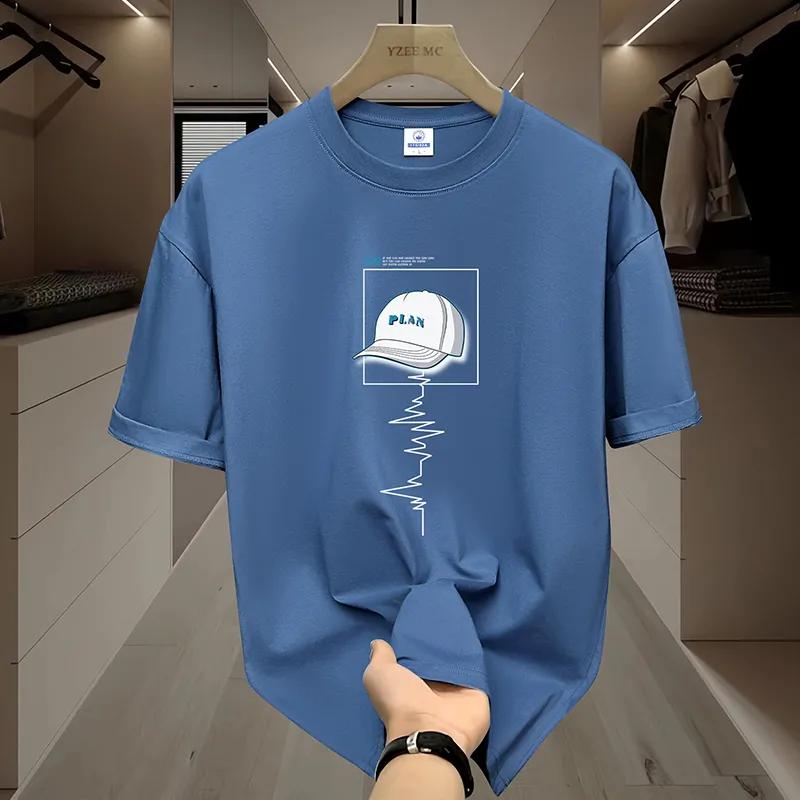 Herr Sommar T-shirt med tunn del, Casual, Kortärmad, Ungdom, Studenter, Plusstorlekar, Lösa Toppar