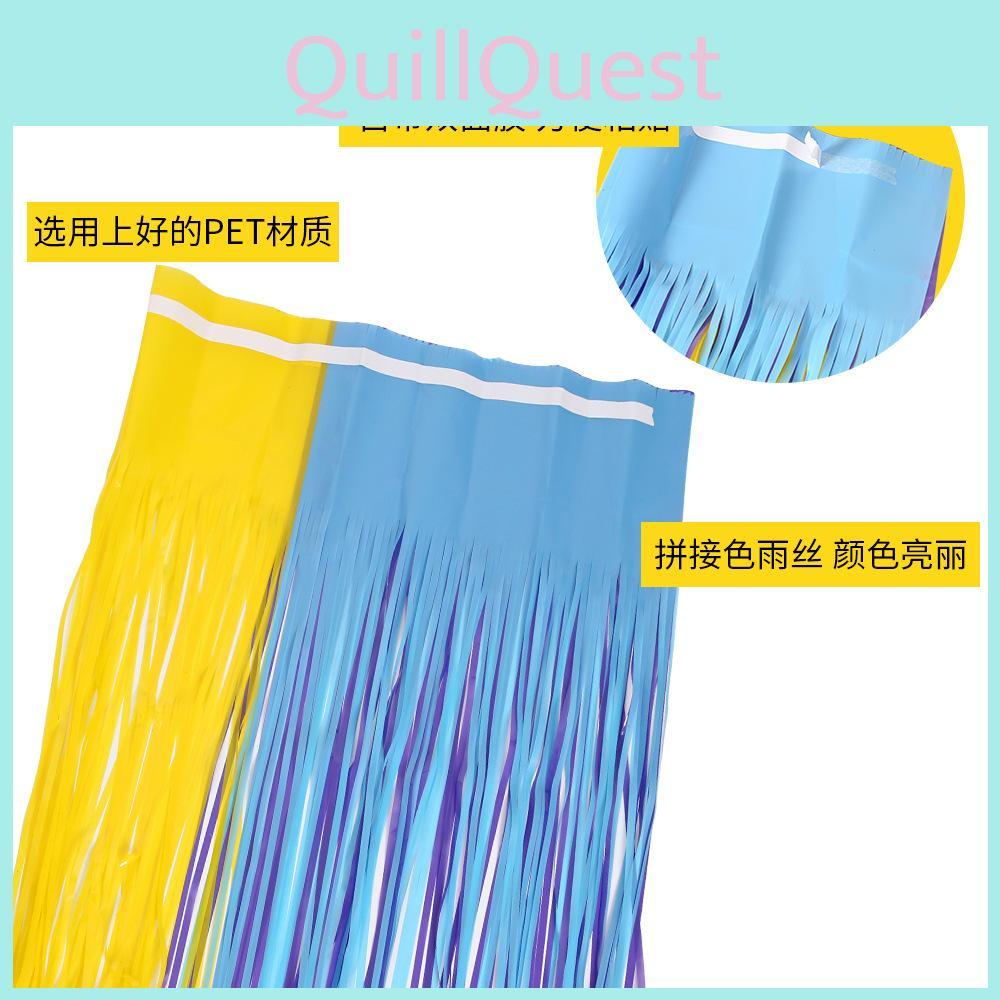 Bunter Macaron-Regenvorhang mit festlichen Designs, perfekt für Kinderparty-Dekoration