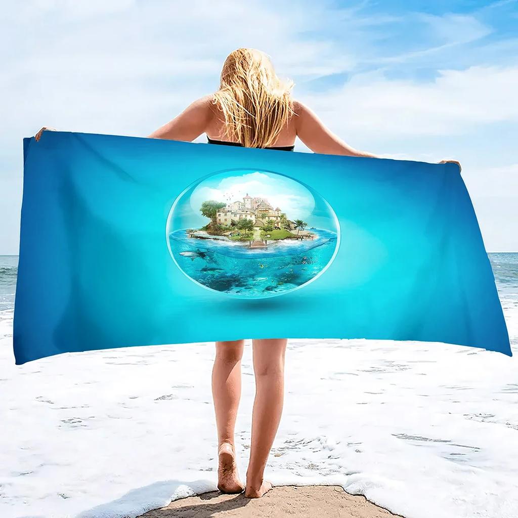 Burj Al Arab Sailing Hotel Microfiber Sand Free Beach Towel Thin Quick Fast Dry Super Absorbent Oversized Lightweight Towels