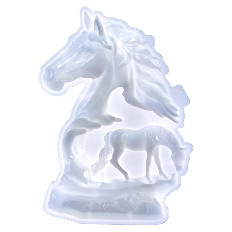 

Форма для виготовлення порожнистих кінських скульптур, легко виймається, силіконова форма, форма для виготовлення прикрас у вигляді кінських статуеток для DIY ентузіастів 1 чистий
