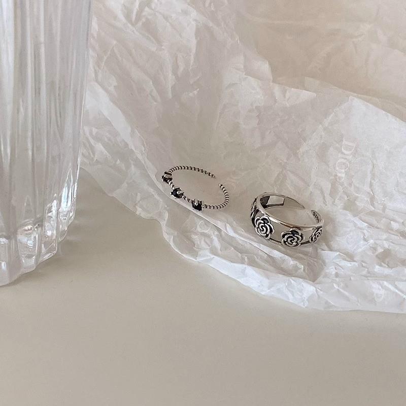 Rose Modern Vintage Ring For Women Geometric Open Adjustable Ring Fashion Statement