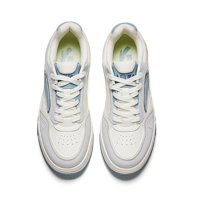 Anta Cyber Trendy Retro American Street High-Top Lightweight Breathable Non-Slip Low-Top Skate Shoes Men Sneakers White Gray Blue 912538012-2