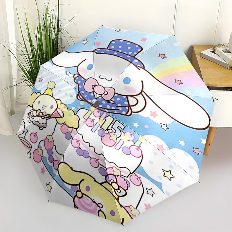 

1pc My Melody & Friends Birthday Celebration Umbrella - Automatic Opening/Closing with Foldable Design, Iron Frame for Outdoor Use, Perfect Gift for F