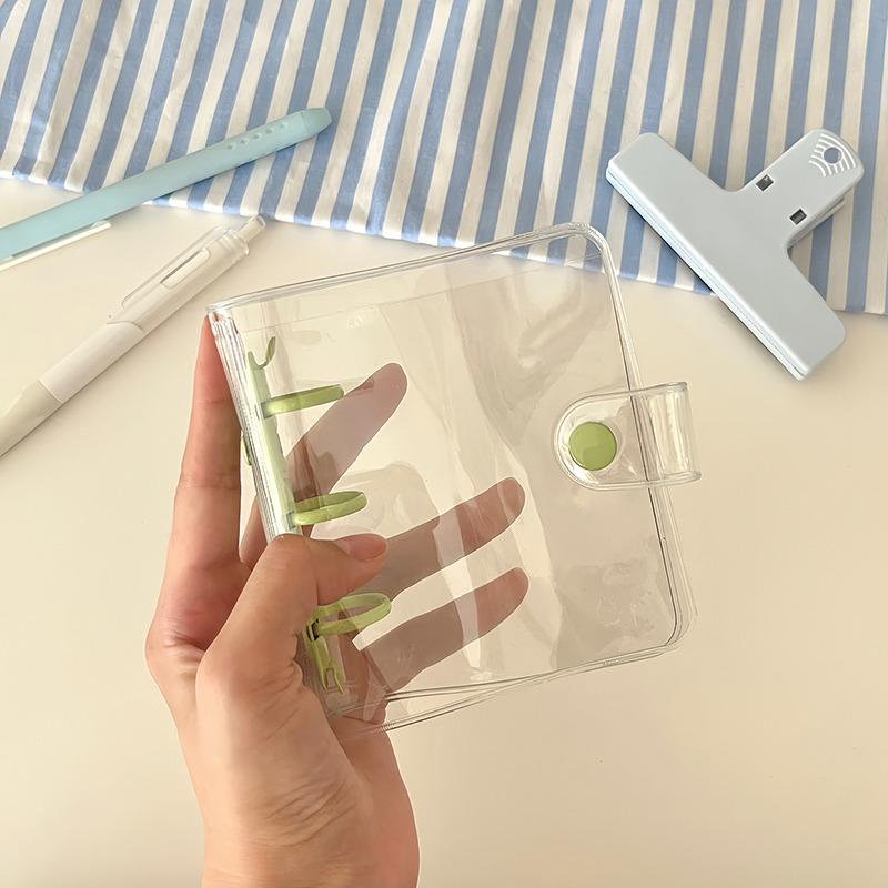 Creative Cute Transparent Mini Loose-leaf Hand Book Student Portable Notebook Ring Binder School Supplies