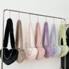 Women Winter Faux Fur Heart Shoulder Bag Soft Plush Chain Crossbody Purse Warm Fluffy Clutch Handbag