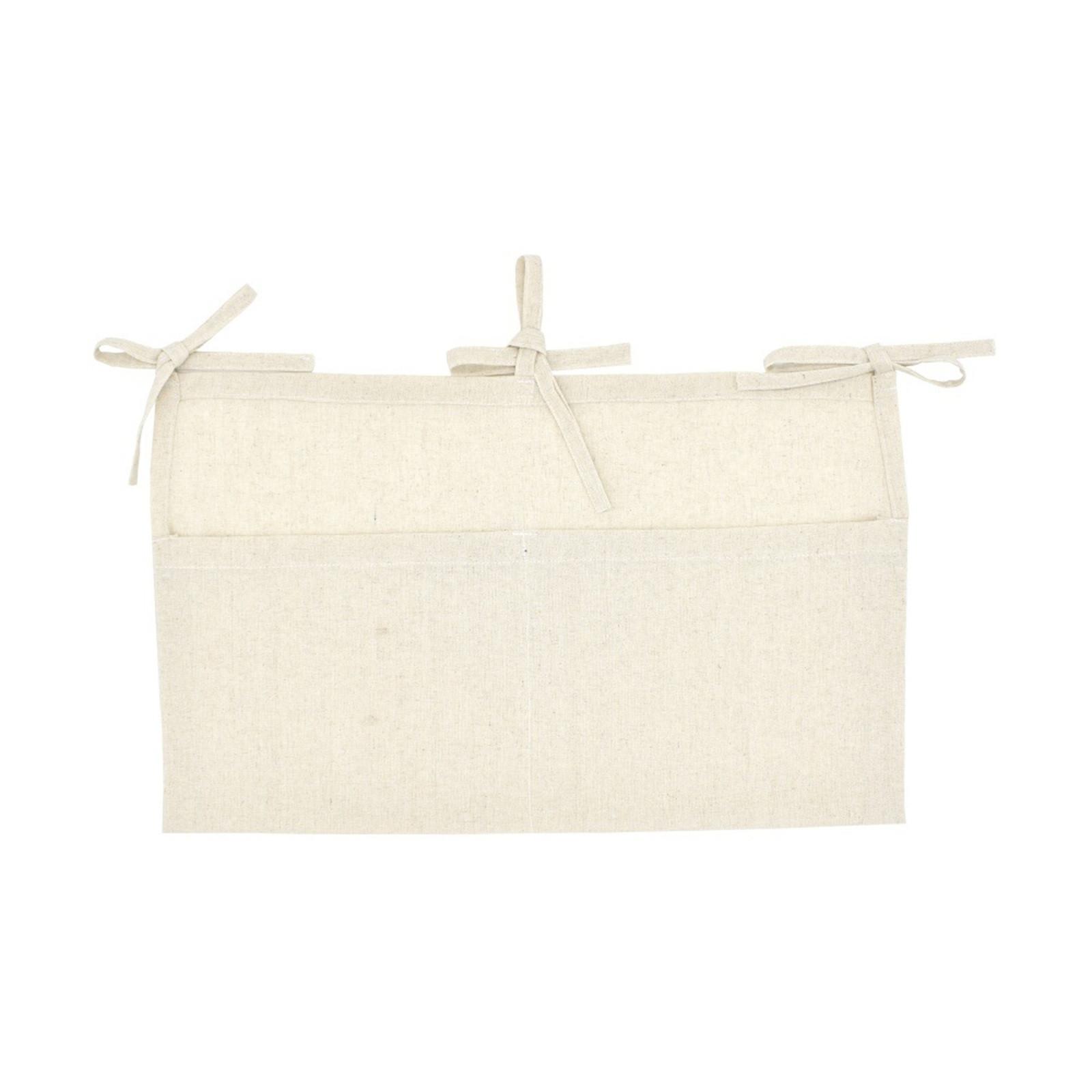 

Linen Baby Bedside Hanging Storage Bag, 2 Pockets Organizer For Baby Cribs And Toys бежевый